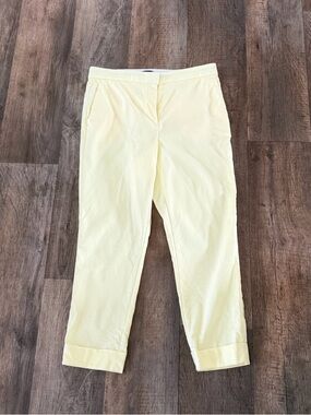 Ann Taylor Women Yellow Buttery Mature Casual Work Ankle Pants Sz 10 Linen Blend